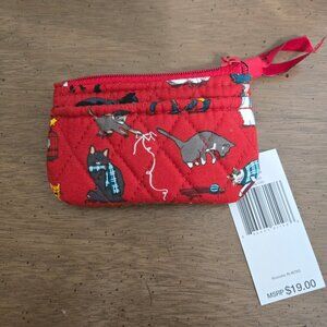 #240 Vera Bradley Zip Coin Purse – Holiday Cats – NWT